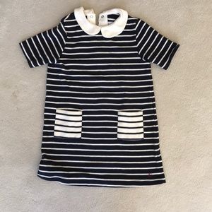 Petit Bateau navy and white striped dress